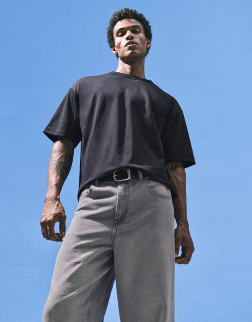 ASOS DESIGN - T-shirt oversize épais coupe carrée en coton mélangé - Noir , 2 de 5