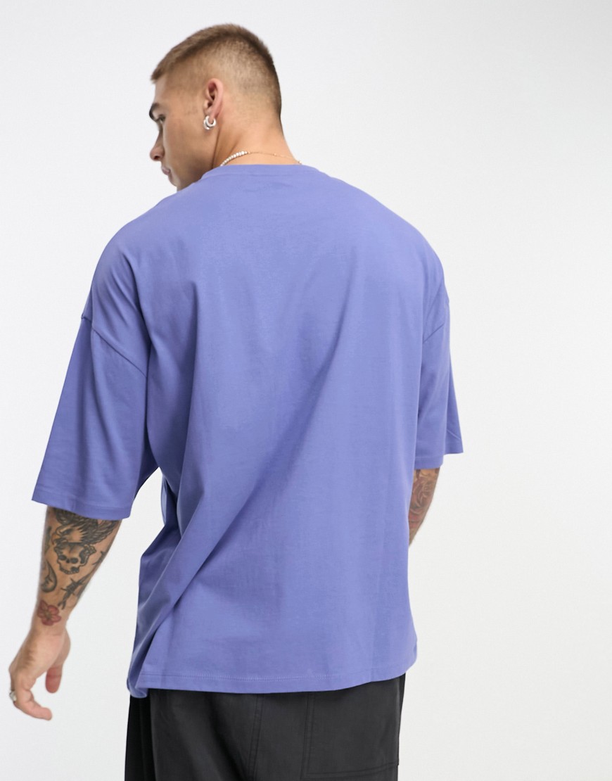 T-shirt oversize girocollo blu medio - ASOS DESIGN T-shirt donna  - immagine2
