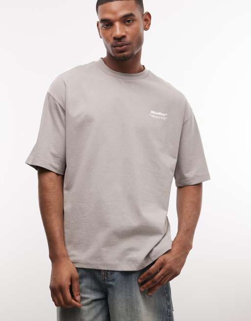 ASOS DESIGN - T-shirt oversize grigia con grafica con scritta, 5 di 5