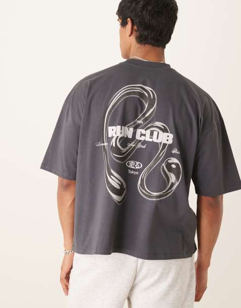 ASOS DESIGN - T-shirt oversize grigia con stampa sul retro - view 1