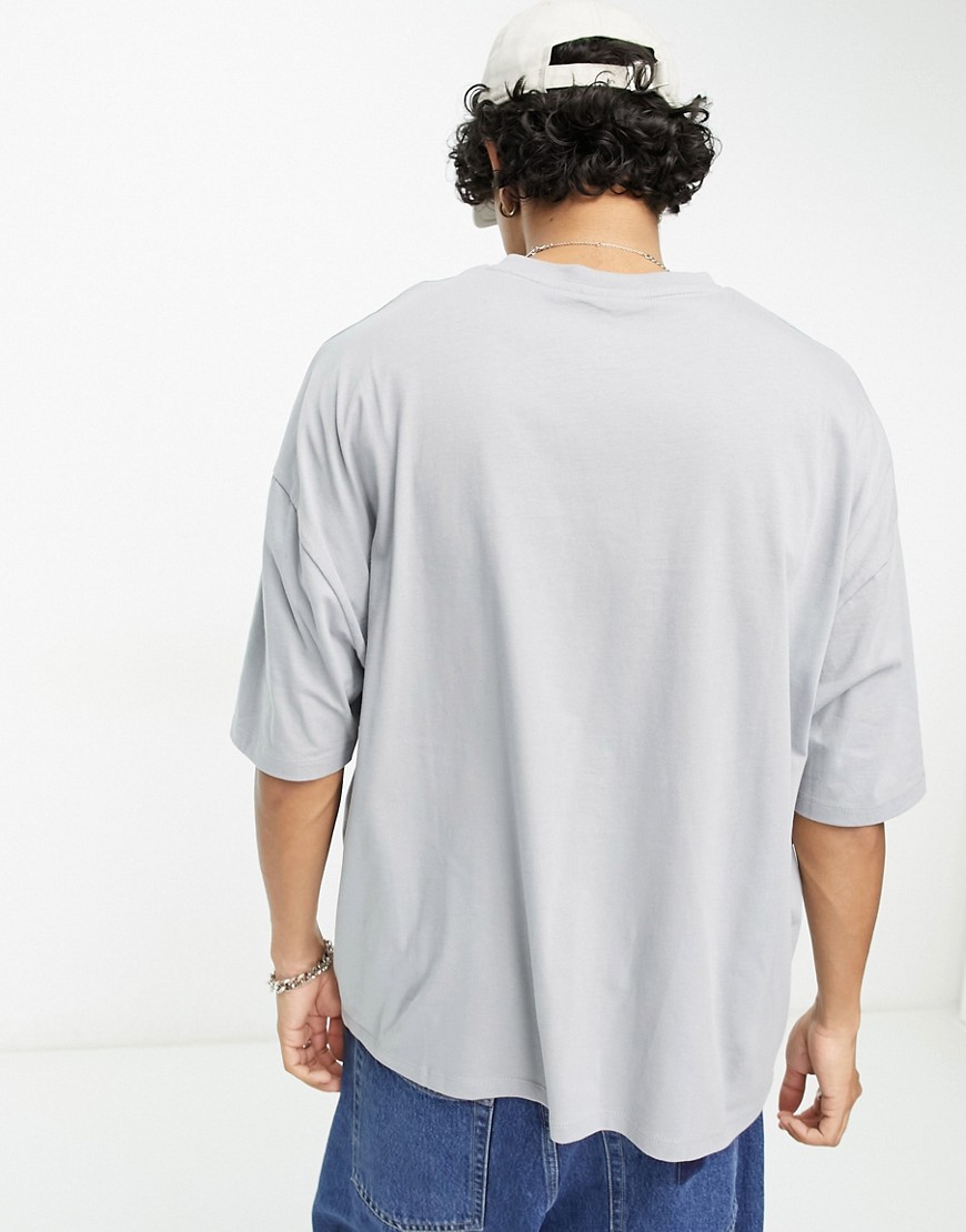 T-shirt oversize grigia-Grigio - ASOS DESIGN T-shirt donna  - immagine2