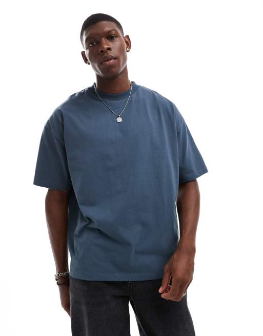 ASOS DESIGN - T-shirt oversize grigio ardesia scuro con scritta stampata sul retro, 2 di 4