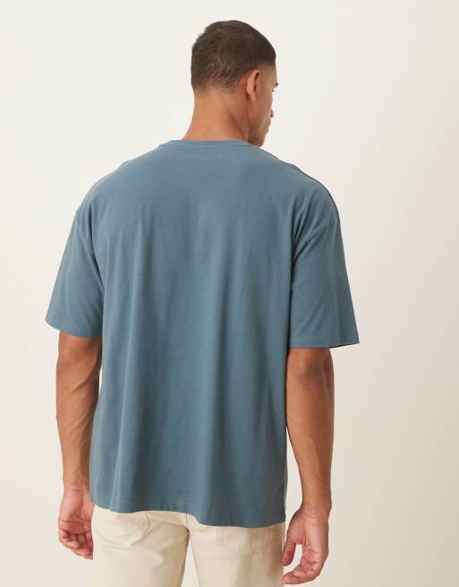 ASOS DESIGN - T-shirt oversize grigio scuro con grafica con città, 3 di 5