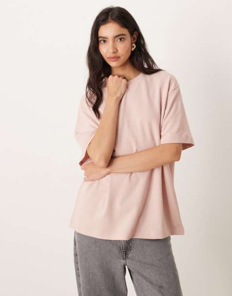 ASOS DESIGN - T-shirt oversize in jersey testurizzato rosa polvere - view 1