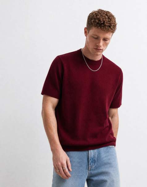 ASOS DESIGN - T-shirt oversize in maglia color mora con grafica - view 1