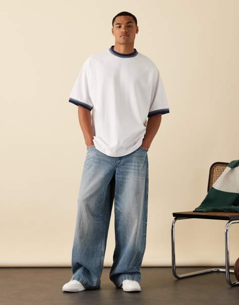 ASOS DESIGN - T-shirt oversize in piqué bianca - view 1