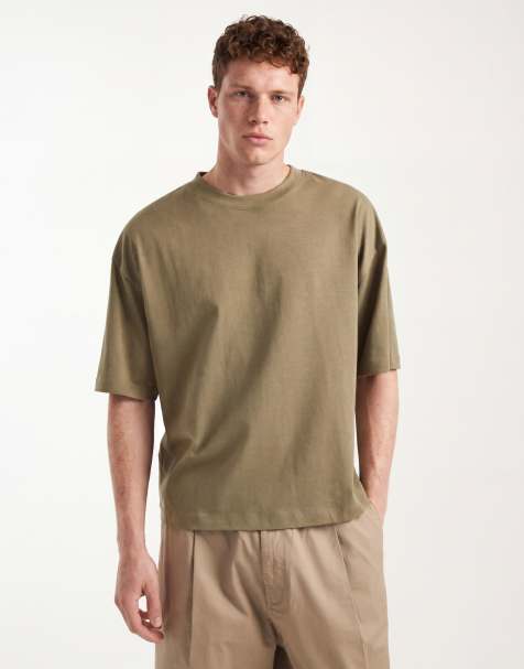 ASOS DESIGN - T-shirt oversize kaki pesante squadrata - view 1