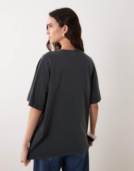 ASOS DESIGN t-shirt oversize Le Jardin à motif floral en charbon, 3 de 4