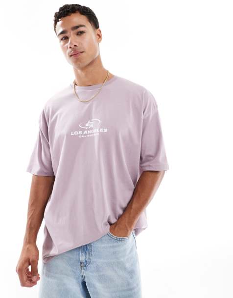 ASOS DESIGN - T-shirt oversize lilla con grafica di città - view 1