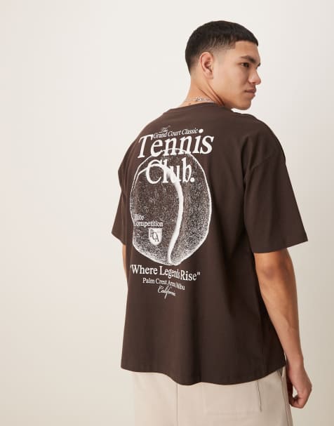 ASOS DESIGN - T-shirt oversize marrone con grafica sportiva - view 1