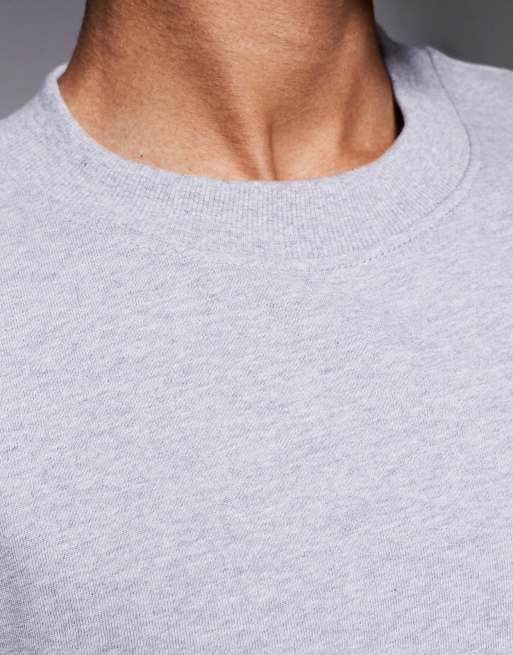 ASOS DESIGN - T-shirt oversize molto pesante grigio mélange     , 4 di 5