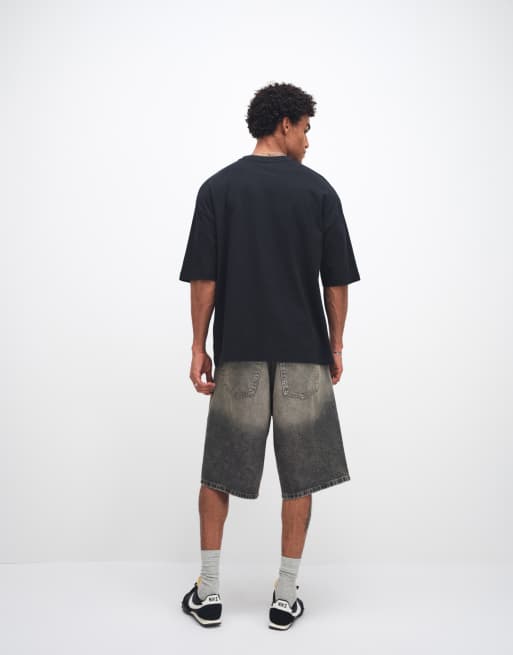 ASOS DESIGN - T-shirt oversize nera con grafica "Japan" stile calcio, 4 di 5