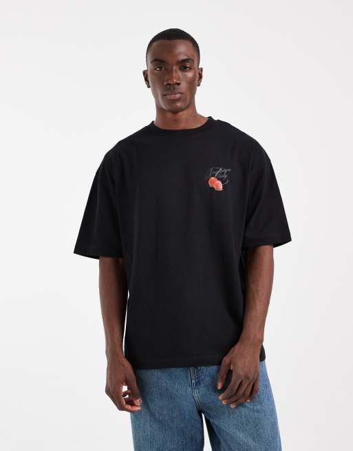 ASOS DESIGN - T-shirt oversize nera con grafica "Martini", 3 di 5