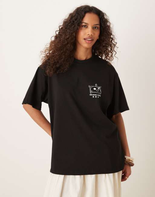 ASOS DESIGN - T-shirt oversize nera con grafica "New York" sul retro, 2 di 4