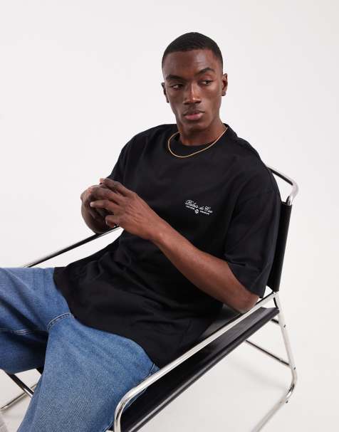 ASOS DESIGN - T-shirt oversize nera con grafica Palais de Ceu - view 1