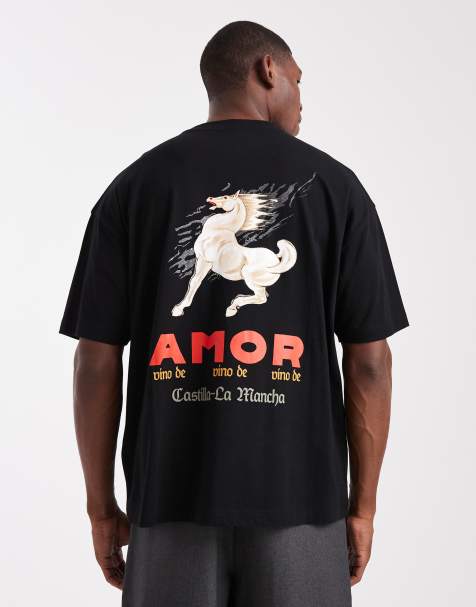 ASOS DESIGN - T-shirt oversize nera con grafica stile cartoon - view 1