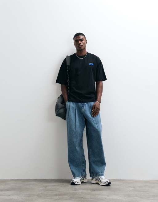 ASOS DESIGN - T-shirt oversize nera con grafica Street High Building, 4 di 5
