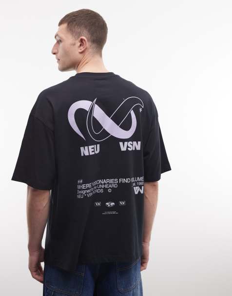 ASOS DESIGN - T-shirt oversize nera con grafiche "Street" - view 1