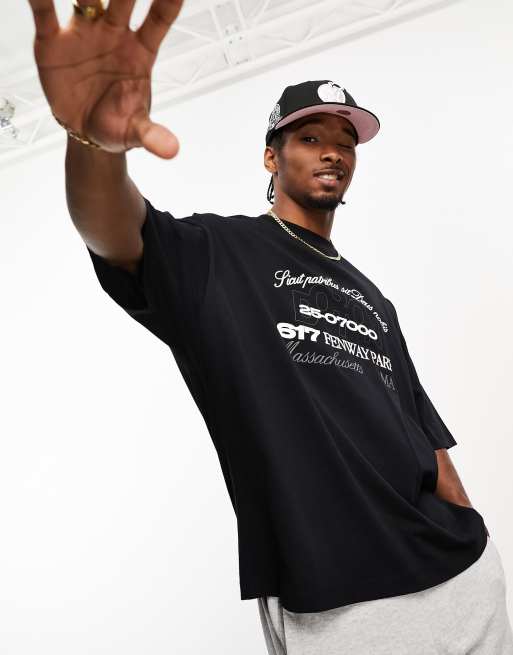 ASOS DESIGN - T-shirt oversize nera con scritta stampata davanti e sul retro