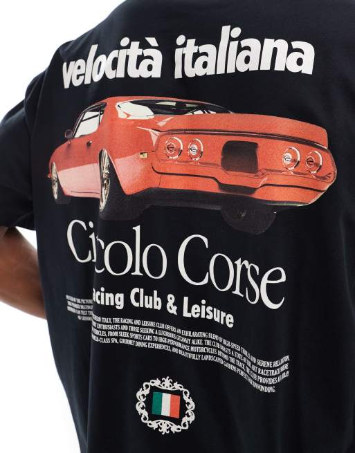 ASOS DESIGN - T-shirt oversize nera con stampa con auto sul retro, 3 di 4