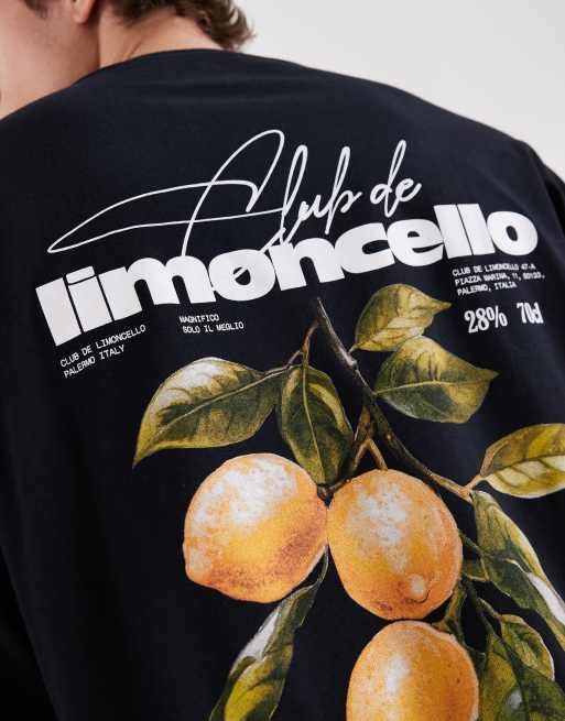 ASOS DESIGN - T-shirt oversize nera con stampa di limoni, 3 di 5