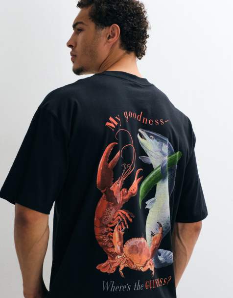 ASOS DESIGN - T-shirt oversize nera con stampa Guinness - view 1