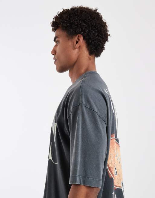 ASOS DESIGN - T-shirt oversize nera con stampa Kansas City Chiefs, 5 di 5