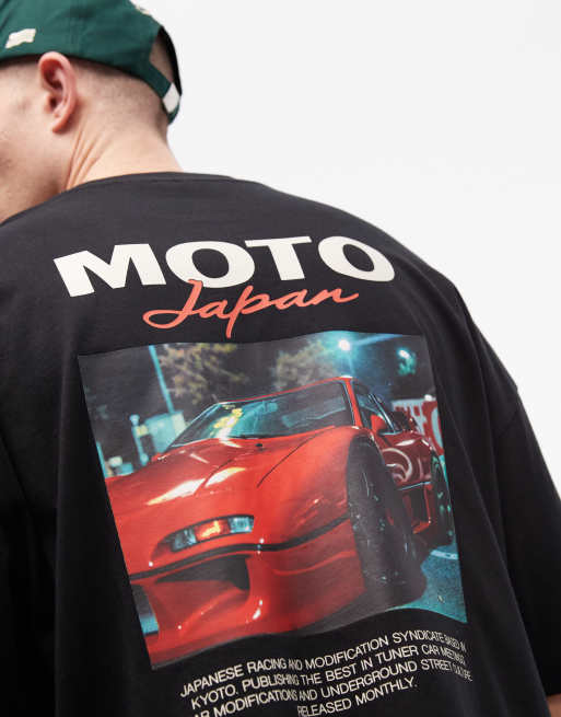 ASOS DESIGN - T-shirt oversize nera con stampa "Motor Club" sul retro, 3 di 5