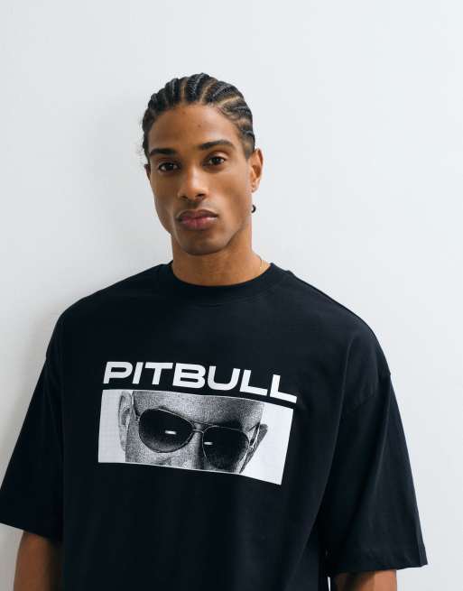 ASOS DESIGN - T-shirt oversize nera con stampa Pitbull, 3 di 5