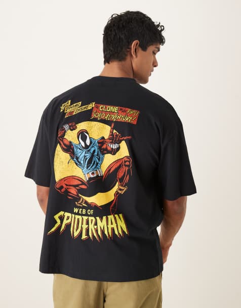 ASOS DESIGN - T-shirt oversize nera con stampa SPIDERMAN - view 1