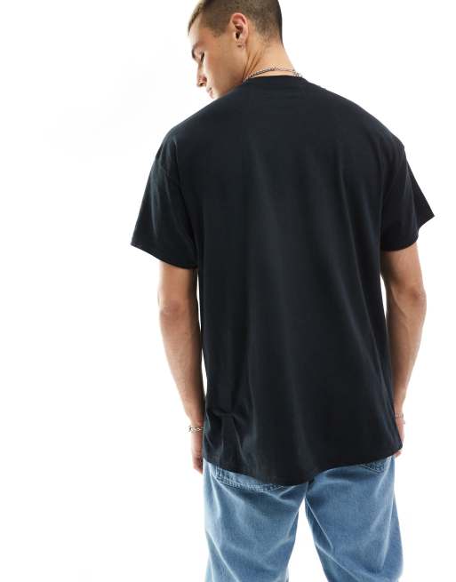 ASOS DESIGN - T-shirt oversize nera con stampa stile grunge sul retro, 2 di 4