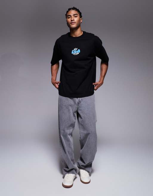 ASOS DESIGN - T-shirt oversize nera con stampa sul retro, 2 di 5