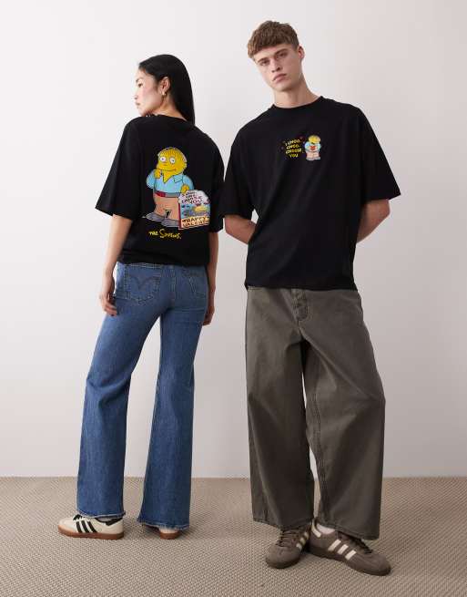 ASOS DESIGN - T-shirt oversize nera con stampa The Simpsons, 2 di 4