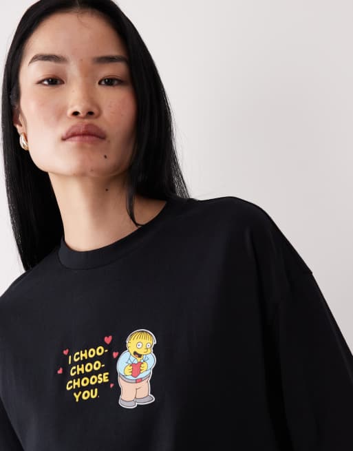 ASOS DESIGN - T-shirt oversize nera con stampa The Simpsons, 4 di 4