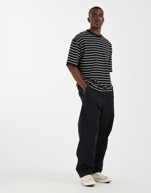 ASOS DESIGN - T-shirt oversize nera e panna a righe, 2 di 5