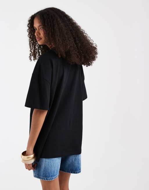ASOS DESIGN - T-shirt oversize nera, 4 di 4