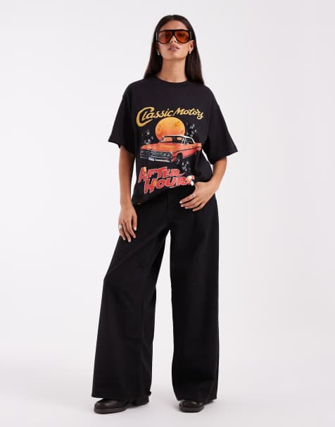 ASOS DESIGN t-shirt oversize ornementé avec motif voiture vintage noir - view 1