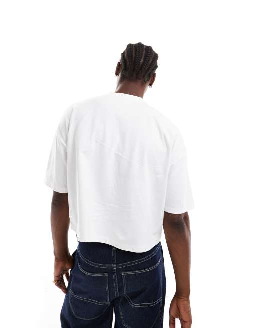 ASOS DESIGN - T-shirt oversize pesante 240 gsm bianca con spalle scivolate, 4 di 4