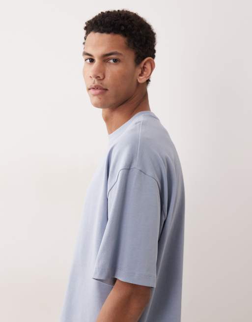 ASOS DESIGN - T-shirt oversize pesante blu, 3 di 5