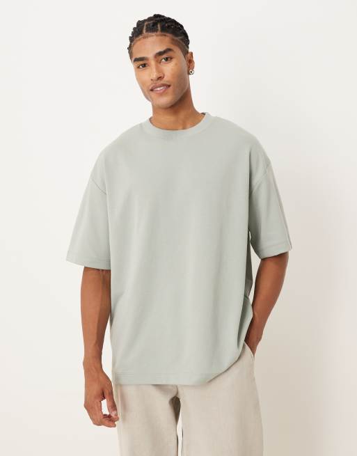 ASOS DESIGN - T-shirt oversize pesante color salvia morbida al tatto