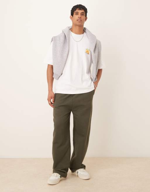 ASOS DESIGN - T-shirt oversize pesante da 240 g bianca con stampe di limoni, 4 di 4