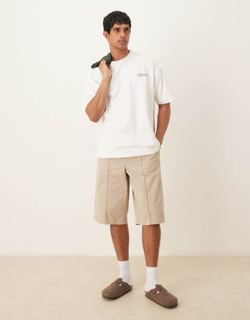 ASOS DESIGN - T-shirt oversize pesante da 240 g bianca con stampe di paesaggio, 2 di 4