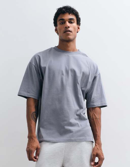 ASOS DESIGN - T-shirt oversize pesante grigio slavato con stampa celestiale in verticale sul retro , 5 di 5