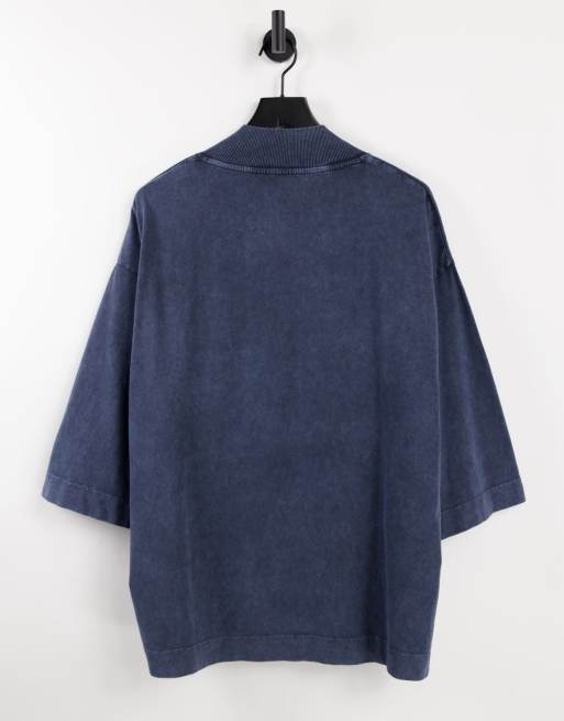ASOS DESIGN - T-shirt oversize pesante lavaggio blu acido, 2 di 4