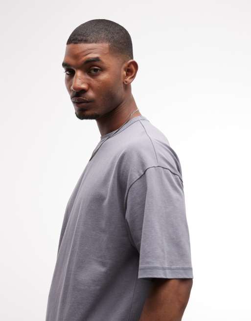 ASOS DESIGN - T-shirt oversize pesante lavaggio grigio con grafica 8, 4 di 5