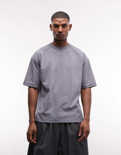 ASOS DESIGN - T-shirt oversize pesante lavaggio grigio con grafica 8, 5 di 5