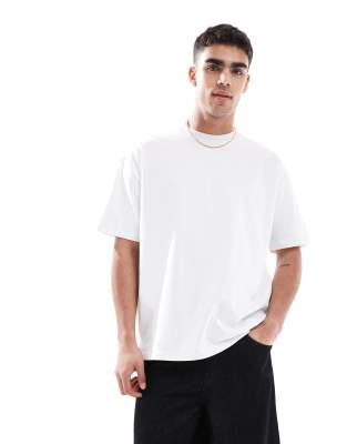 ASOS DESIGN - T-shirt oversize pesante squadrata bianca