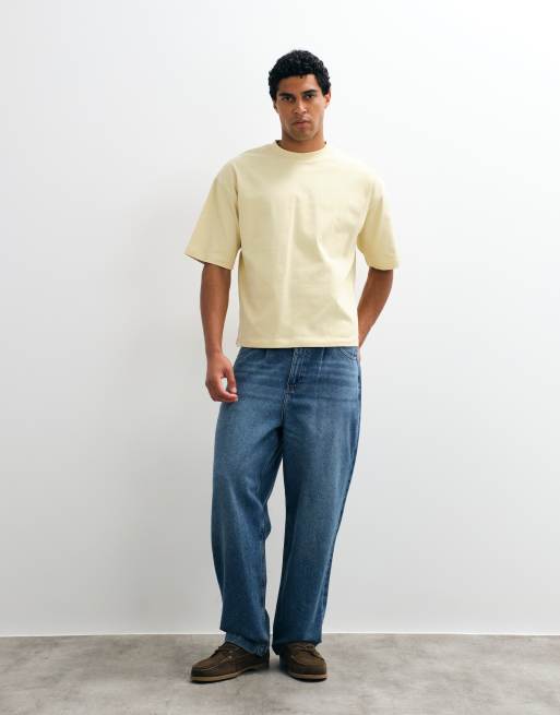 ASOS DESIGN - T-shirt oversize pesante squadrata gialla, 2 di 5