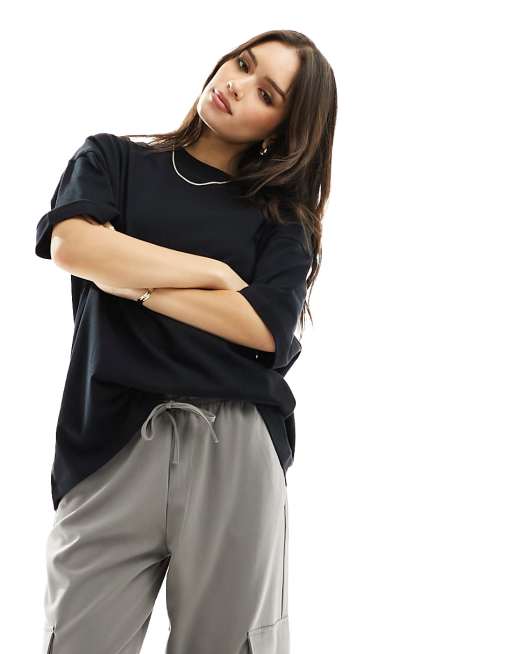 ASOS DESIGN - T-shirt oversize pesante taglio comodo nera
