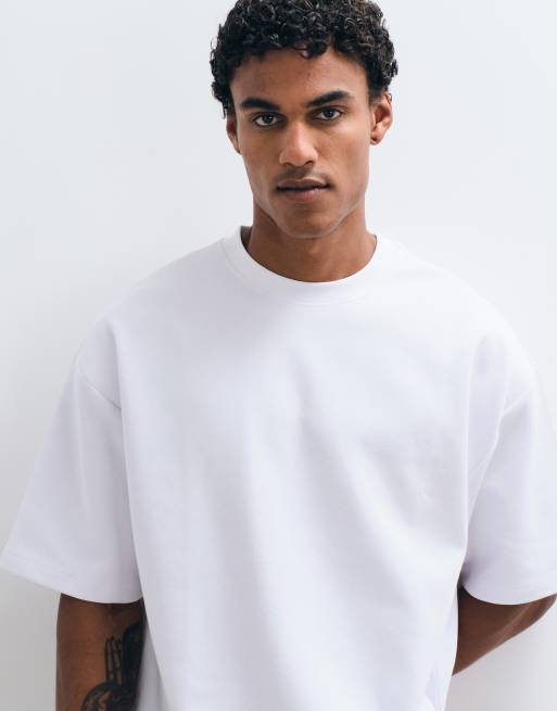 ASOS DESIGN - T-shirt oversize premium bianca in tessuto interlock, 5 di 5